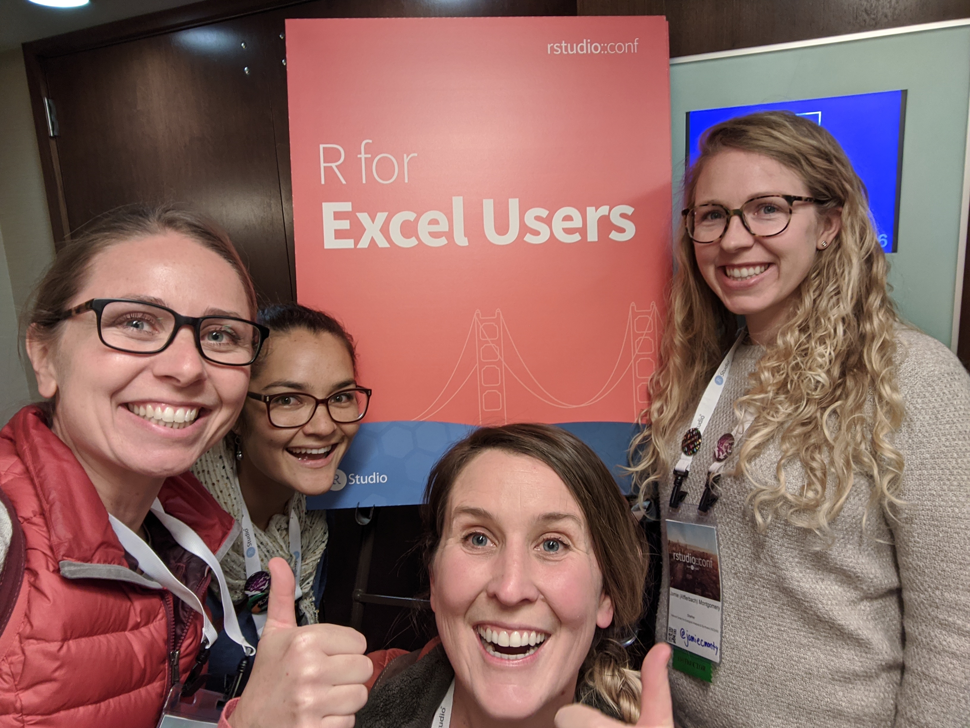 Julie, Jessica, Allison, and Jamie at RStudio::conf(2020)!