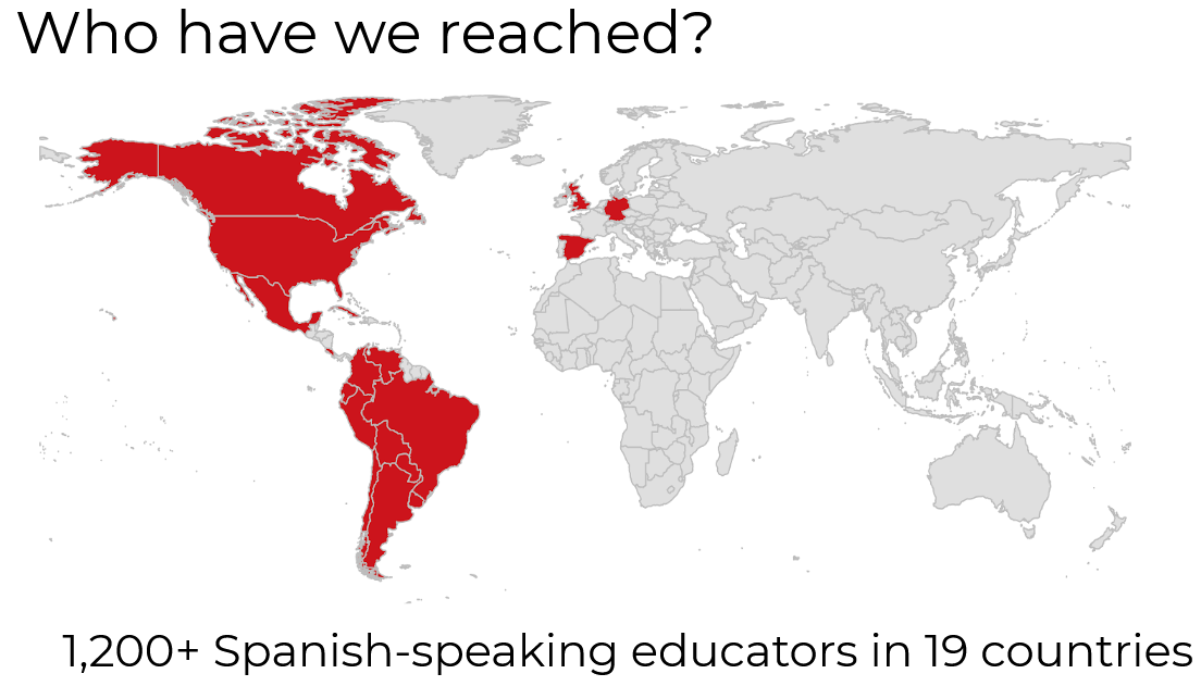 map showing the countries where our students come from